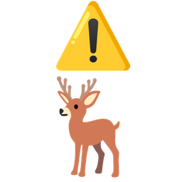deer and warning