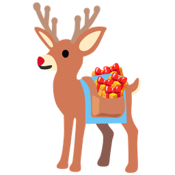 deer and wrapped gift