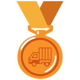 delivery truck and 3rd place medal