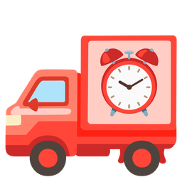 delivery truck and alarm clock