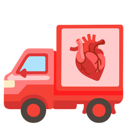 delivery truck and anatomical heart