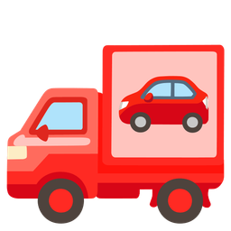 delivery truck and automobile