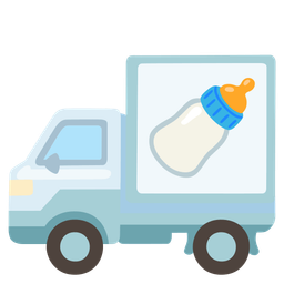 delivery truck and baby bottle