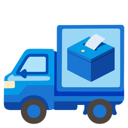 delivery truck and ballot box with ballot