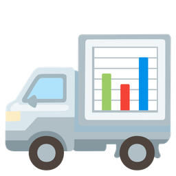 delivery truck and bar chart