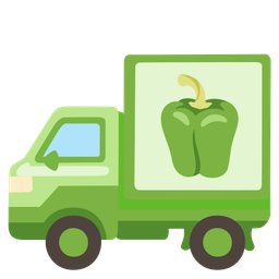 delivery truck and bell pepper