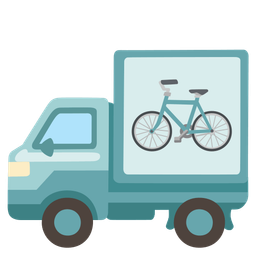 delivery truck and bicycle