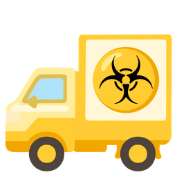 delivery truck and biohazard