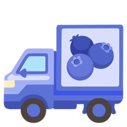 delivery truck and blueberries