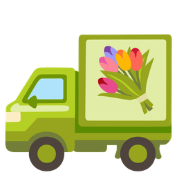 delivery truck and bouquet