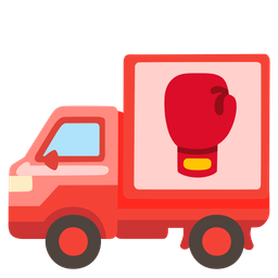 delivery truck and boxing glove