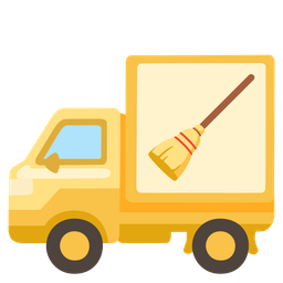 delivery truck and broom