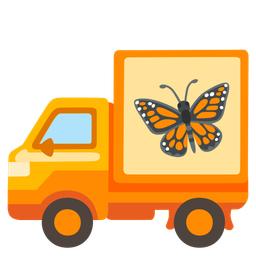 delivery truck and butterfly