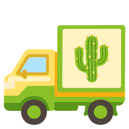 delivery truck and cactus