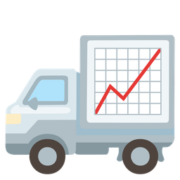 delivery truck and chart increasing