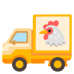 delivery truck and chicken