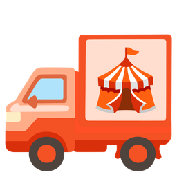 delivery truck and circus tent