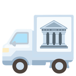 delivery truck and classical building