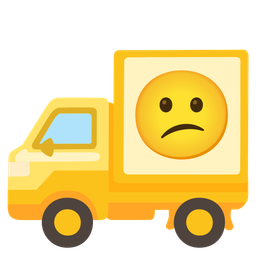 delivery truck and confused face