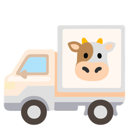 delivery truck and cow face