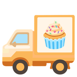 delivery truck and cupcake
