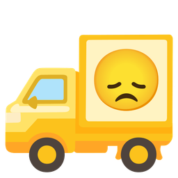 delivery truck and disappointed face