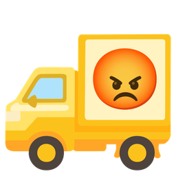 delivery truck and enraged face