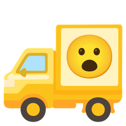 delivery truck and face with open mouth