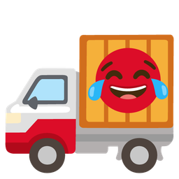 Delivery truck and Face with tears of joy