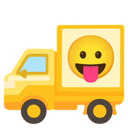 Delivery truck and Face with tongue