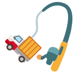 delivery truck and fishing pole