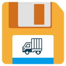 delivery truck and floppy disk