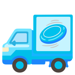 delivery truck and flying disc