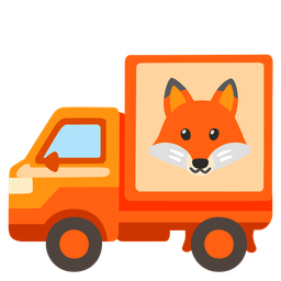 delivery truck and fox