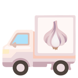 delivery truck and garlic