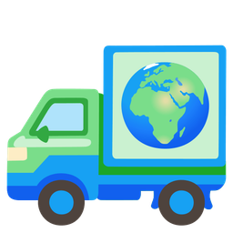 delivery truck and globe showing Europe-Africa