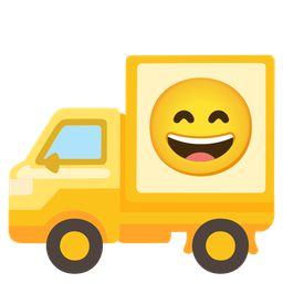 Delivery truck and Grinning face with smiling eyes