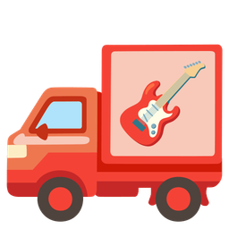 delivery truck and guitar