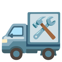 delivery truck and hammer and wrench