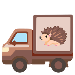 delivery truck and hedgehog