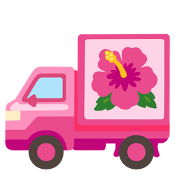 delivery truck and hibiscus