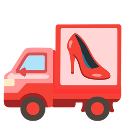 delivery truck and high-heeled shoe