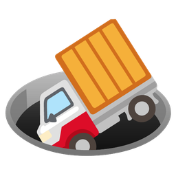 delivery truck and hole