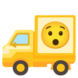 delivery truck and hushed face