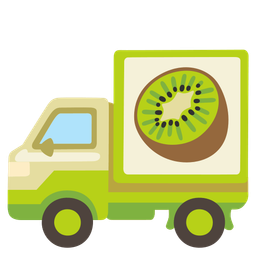 delivery truck and kiwi fruit
