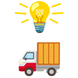 delivery truck and light bulb