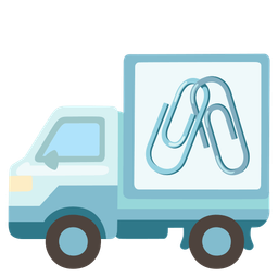 delivery truck and linked paperclips