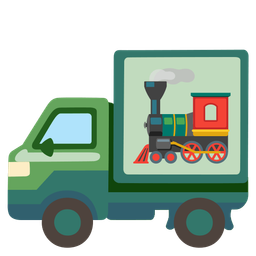 delivery truck and locomotive