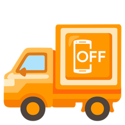 delivery truck and mobile phone off