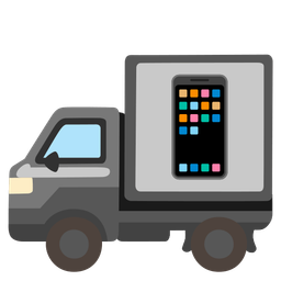 delivery truck and mobile phone